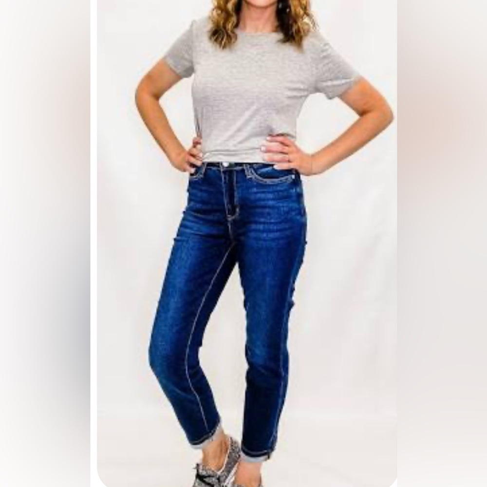 Judy Blue Dark Wash High Rise Cool Denim Boyfriend Jean - JB88608